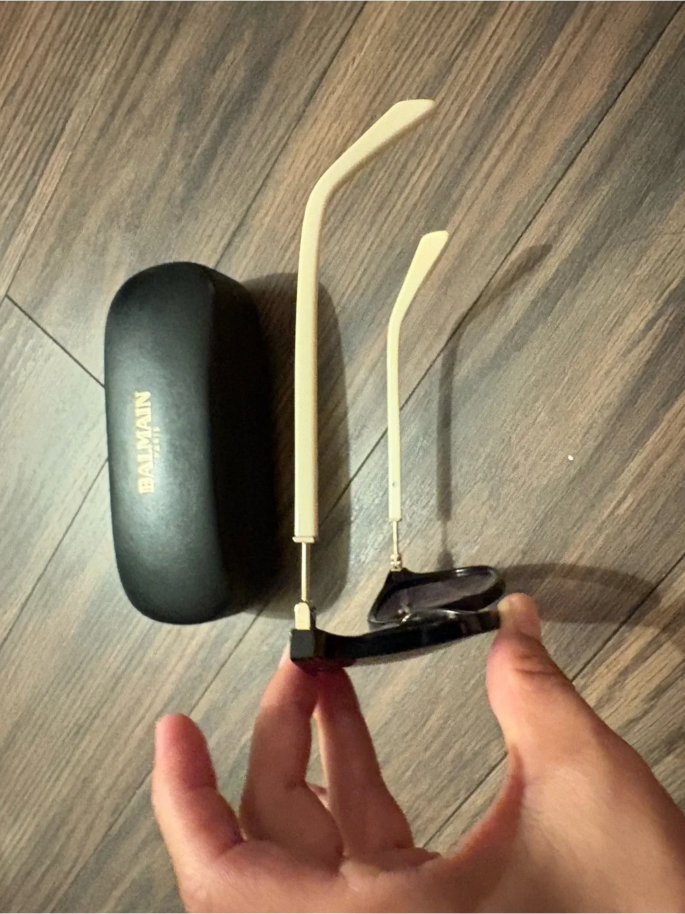 Balmain Black and Off White Sunglasses with case